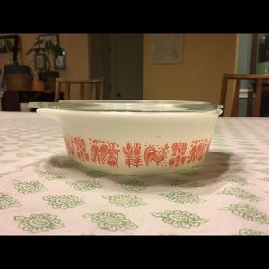 Pyrex pink Butterprint casserole (small)